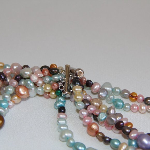 Sterling Silver 7-Strand Pearl Necklace - Picture 11 of 14